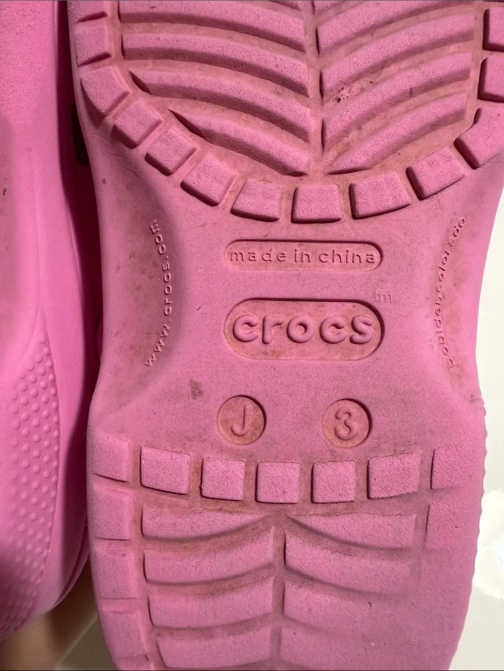 CROCS Kids Bright Pink Classic Clogs with Heel Strap Sz J3